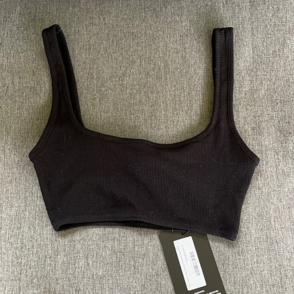 PLT black crop top. Size 6